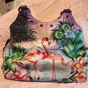Anna Anuschka Tropical Flamingo Bag